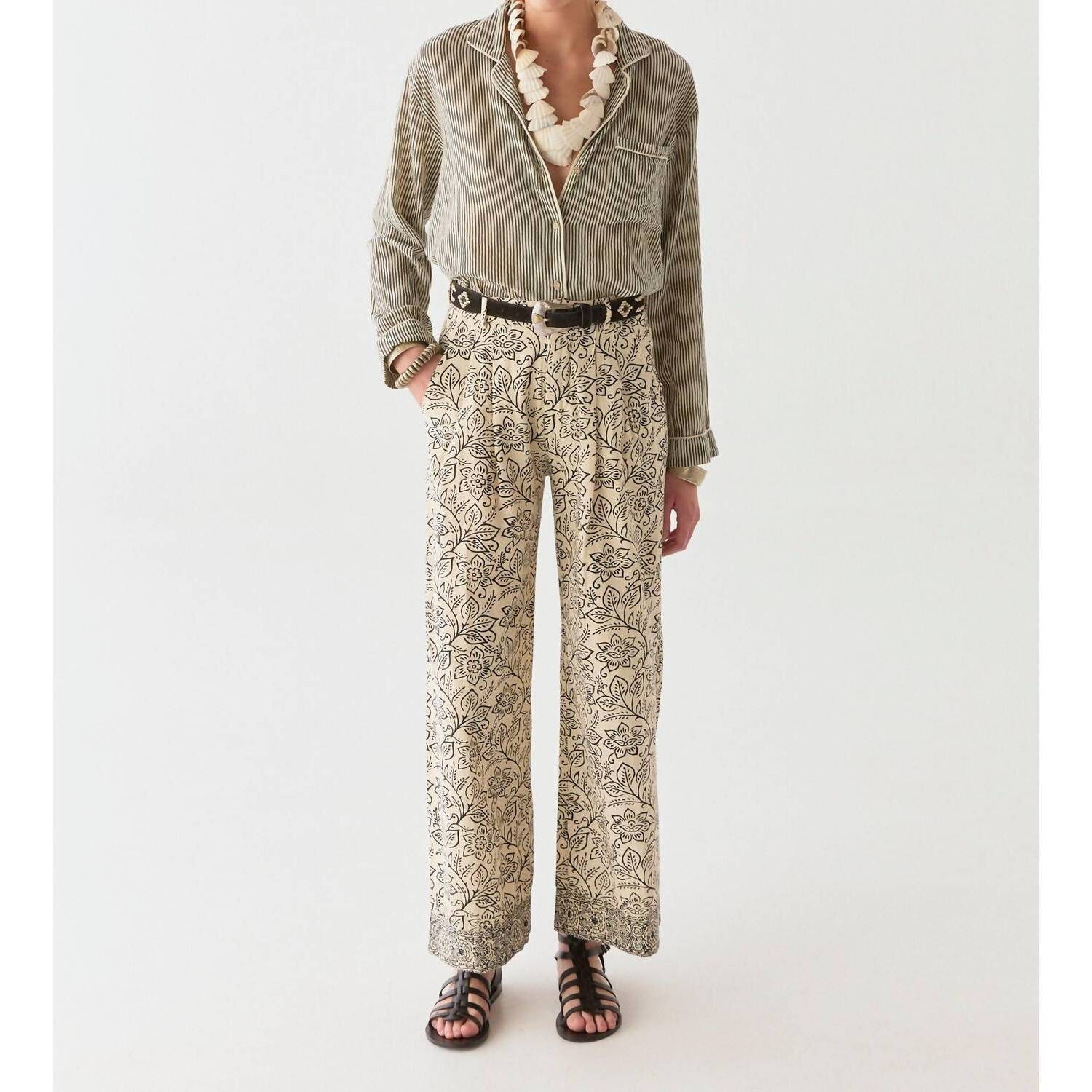 New Maison Hotel Lolo Wide Leg Pant In White Lies